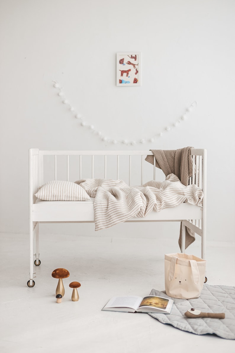 Linen Baby Bedding Set Linen Duvet Cover and Pillowcase Set Etsy