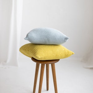 Set Of 2 Waffle Pillow Covers, Waffle Linen Shams, Linen Pillow Shams, Waffle Throw Pillows, Linen Textured Pillows,Decorative Pillows