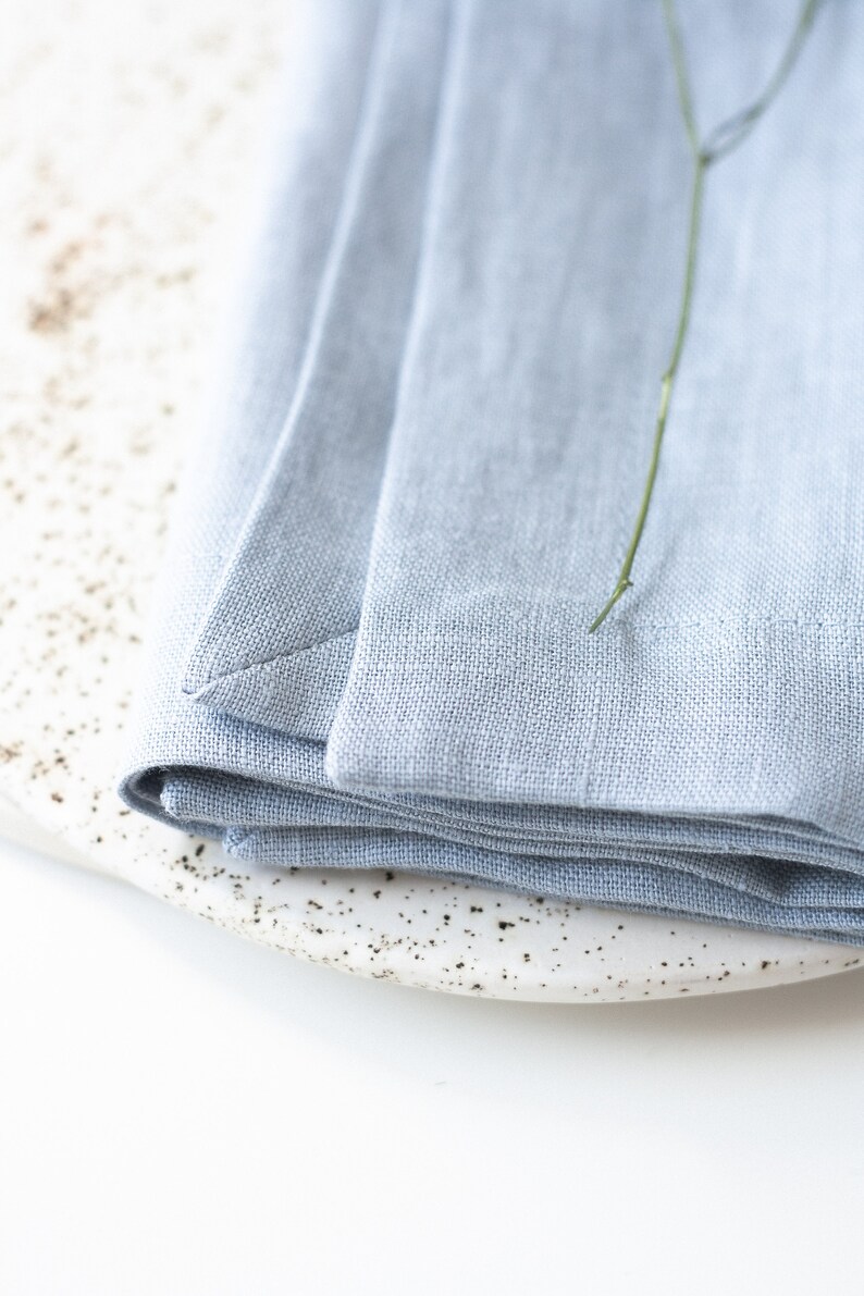 Dark Blue Softened Linen Napkins Navy Blue Linen Napkins for Etsy