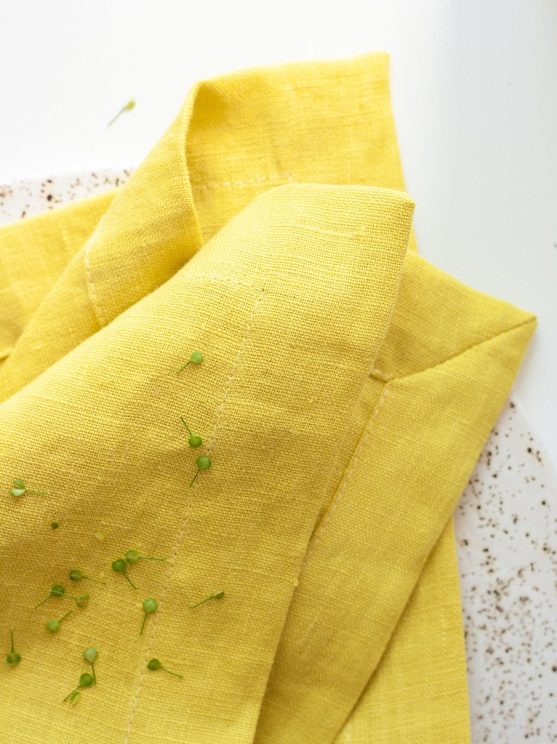 Soft Yellow Linen Napkins Set Bright Yellow Linen Napkins Etsy