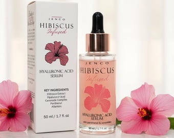 Hibiscus Hyaluronic Acid Serum with Ceramide Complex, Panthenol, & Allantoin