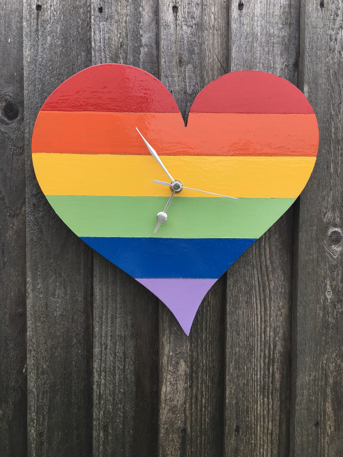 Rainbow wooden clock/rainbow wall decor Etsy