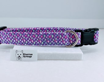 Purple Diamonds Dog and Breakaway Cat Collar and/or Leash