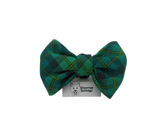 Green Plaid Pet Bow