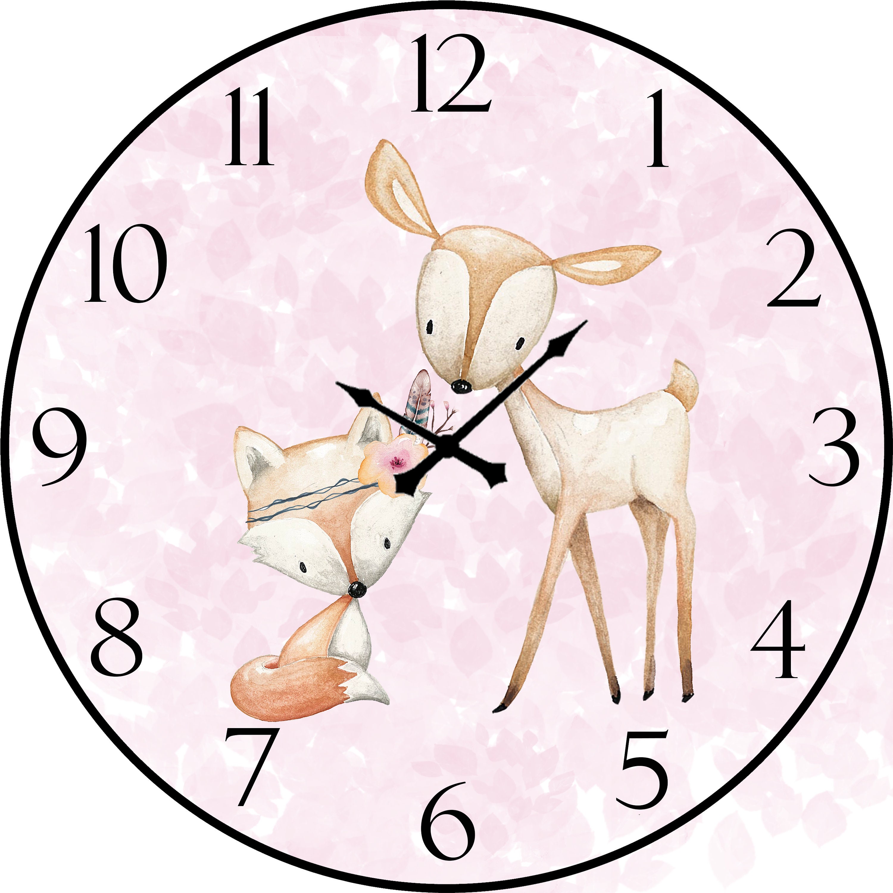 Baby Girl Wall Clock Pink Neweborn Clock Nursery Wall Clock Etsy