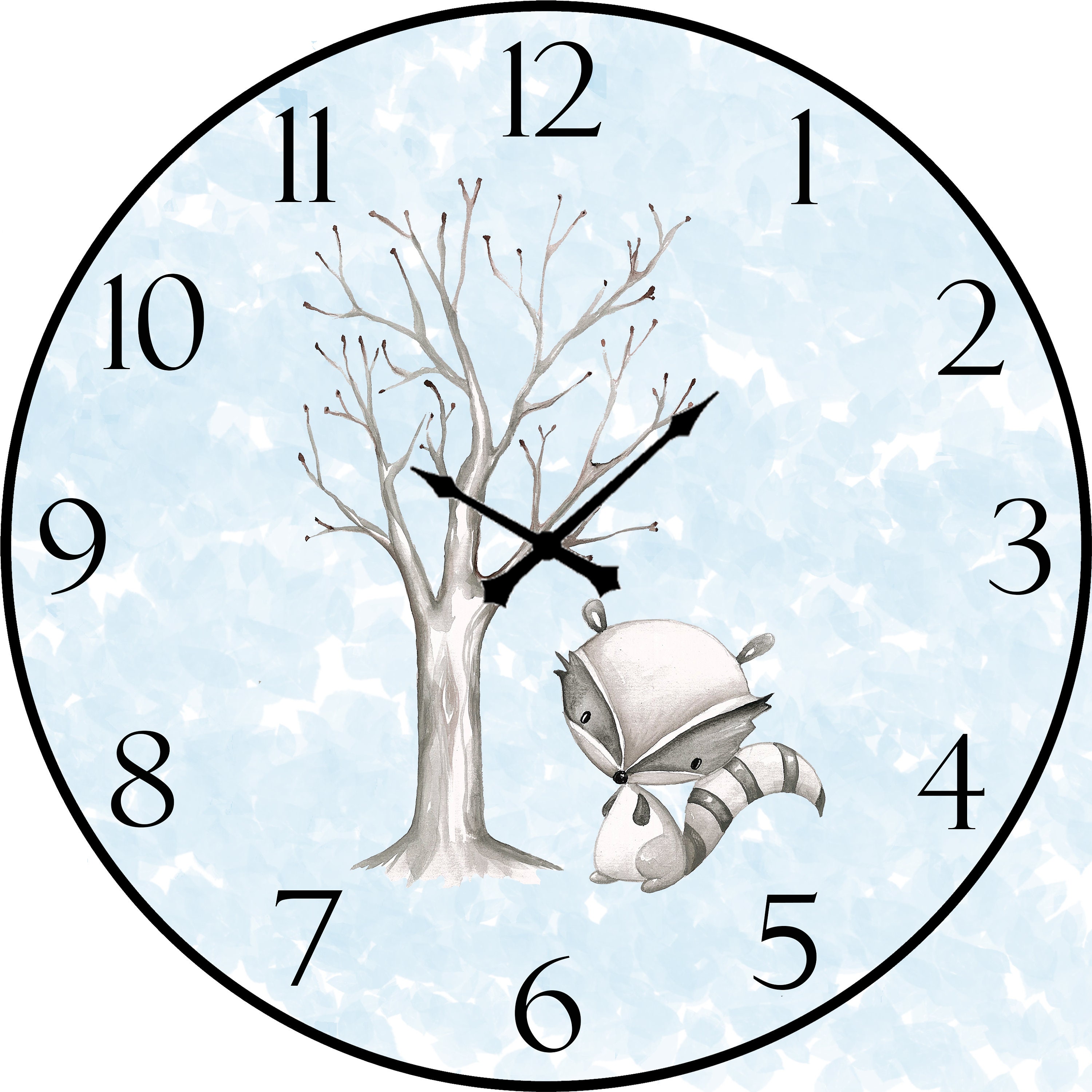 Blue Baby Boy Wall Clock Neweborn Clock Boy Nursery Wall Etsy