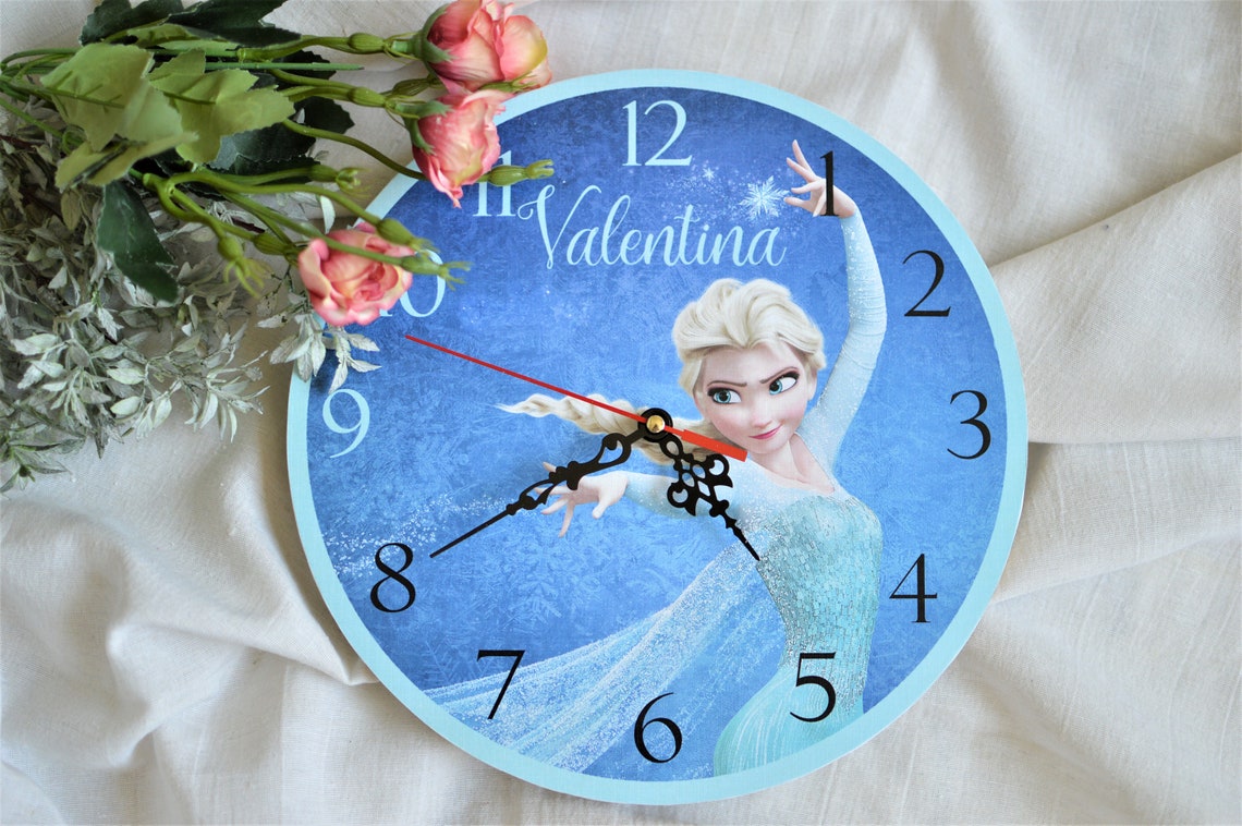 Personalized Elsa Wall Clock, Frozen Wall Clock, Wall Clock Girls