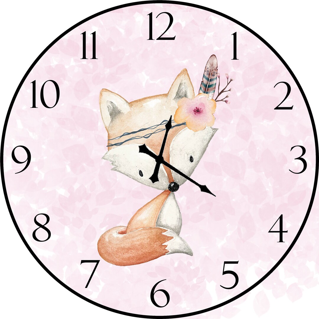 Baby Girl Wall Clock Pink Neweborn Clock Nursery Wall Clock Etsy