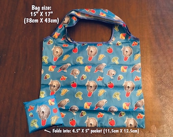 Bolsa de mano con diseño de loro gris africano / Bolsa de mano reutilizable / Bolsa de compras plegable / Bolsa de mercado ecológica / Bolsa de compras con bolsillo