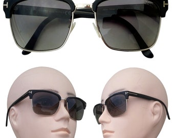 Tom Ford Tf367 River Black Sunglasses Polarized Lens 57mm Vintage Fashion Unused, Original TF Hard Case, and Accessories