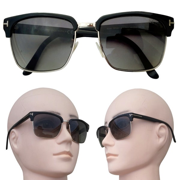 Tom Ford Tf367 River Black Sunglasses Polarized Lens 57mm Vintage Fashion Unused, Original TF Hard Case, and Accessories