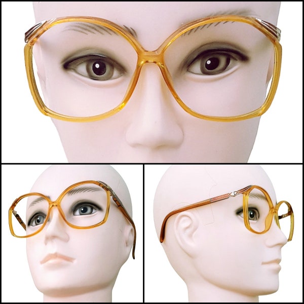 Lunettes de vue Dior pour femme. millésime des années 80. Cadres dorés brillants Vegas. Modèle 2104. Montures de lunettes de luxe pour femmes