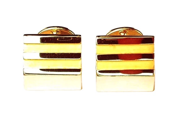 Pierre Cardin Cufflinks Vintage 70s. Ribbed Desig… - image 2