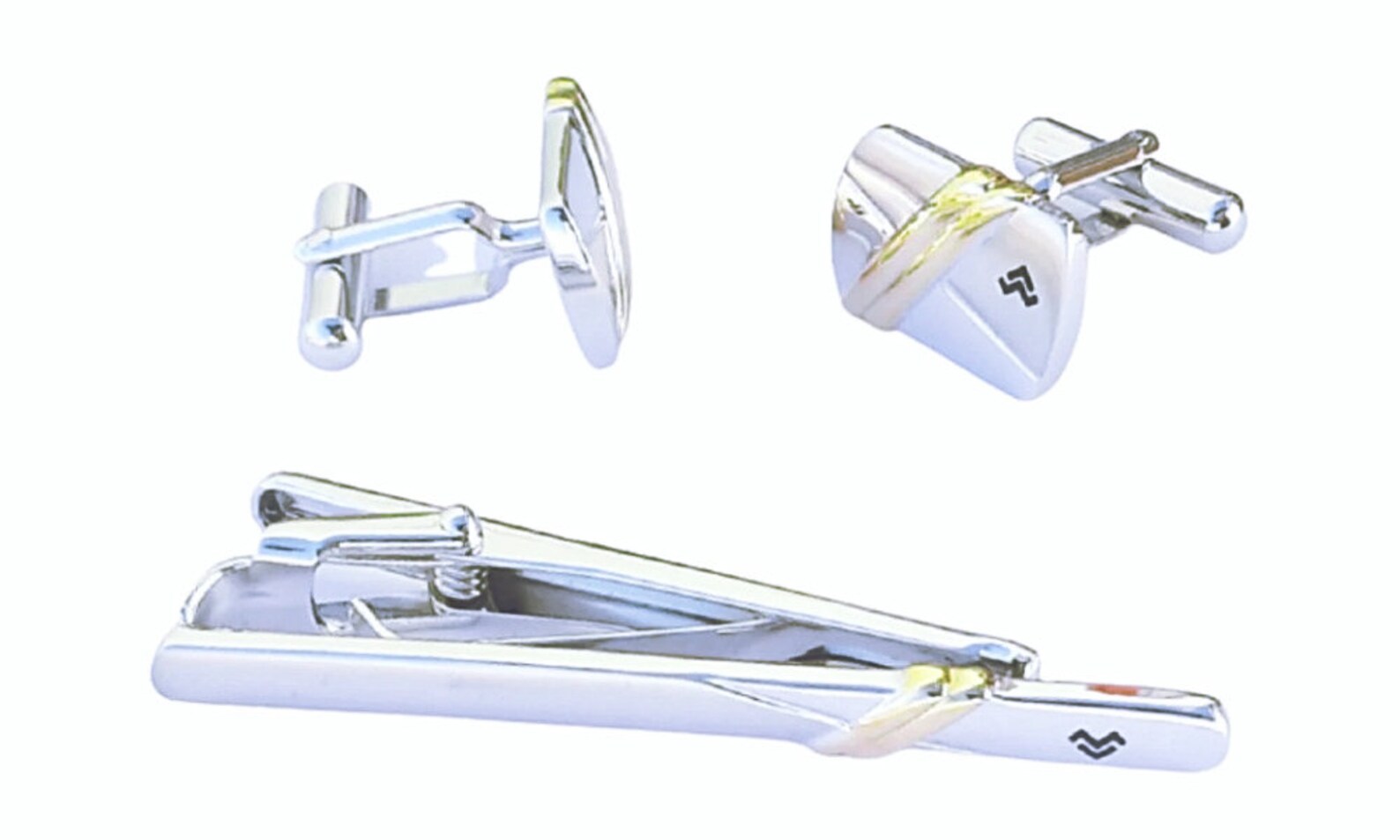 Mario Valentino Cufflinks & Tie Bar NEW 80s Vintage Silver Etsy