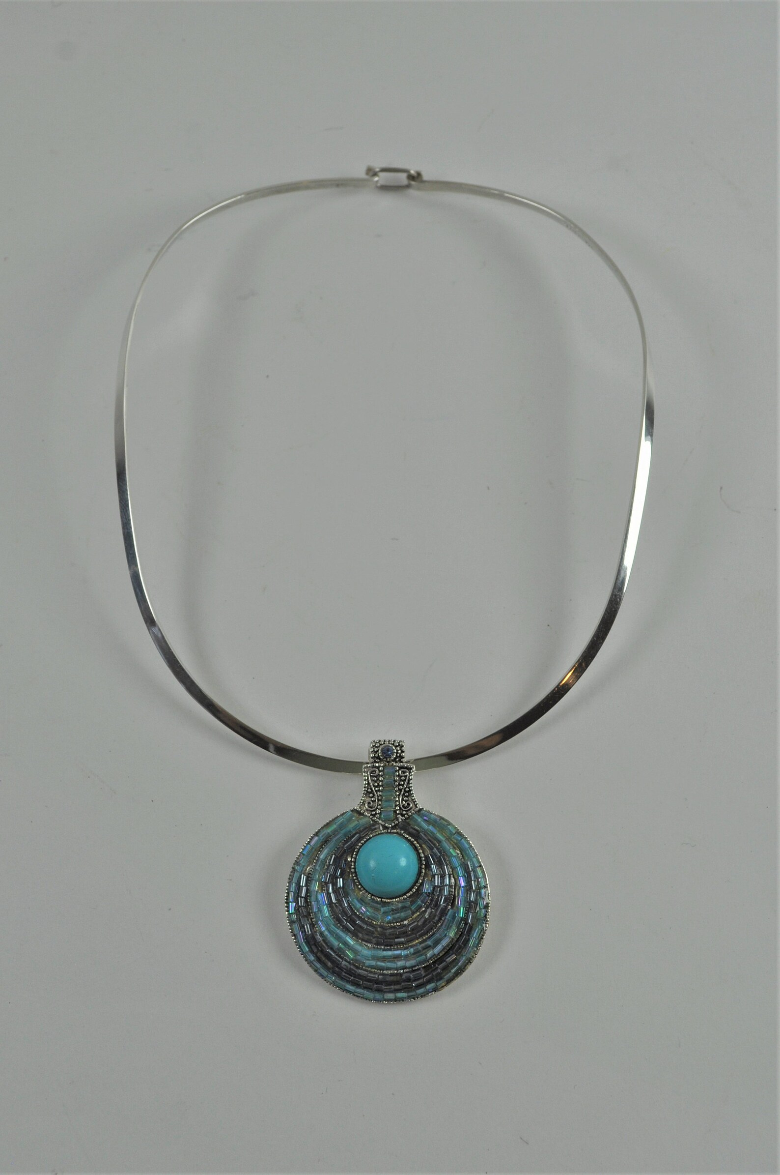 18 Sterling Silver Stiff Hard Necklace with Hook Closure Etsy