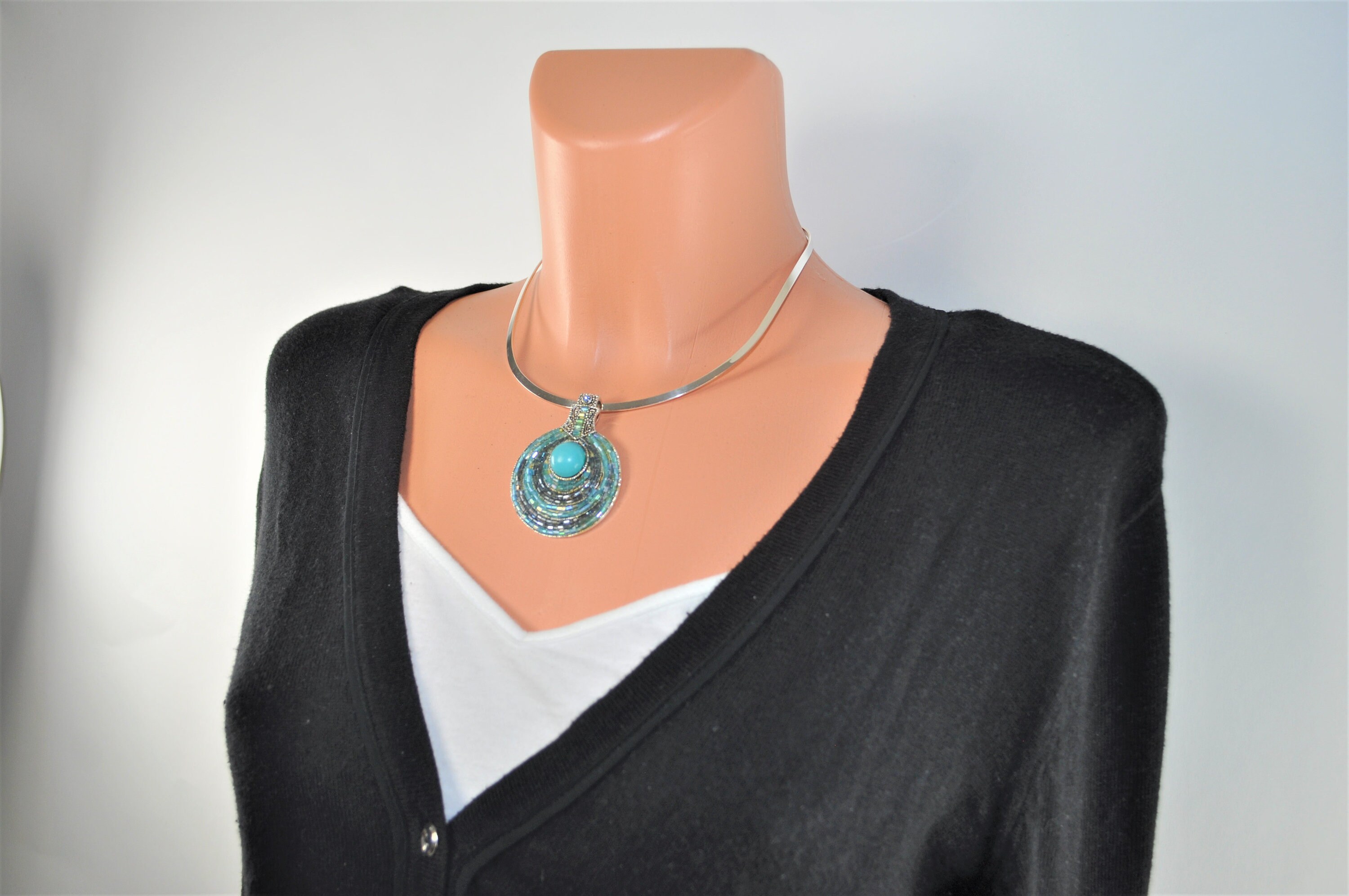 18 Sterling Silver Stiff Hard Necklace with Hook Closure Etsy