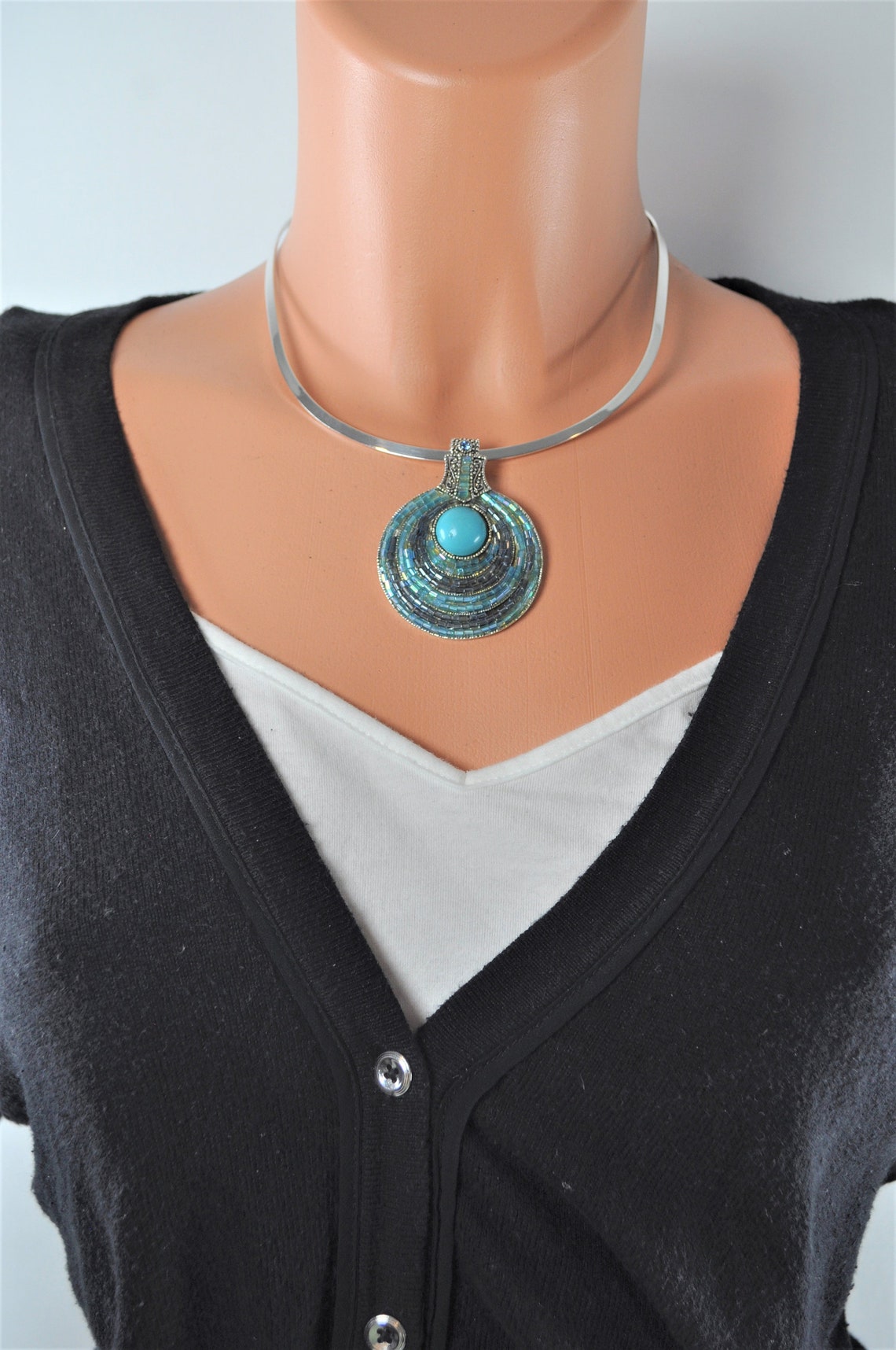 18 Sterling Silver Stiff Hard Necklace with Hook Closure Etsy