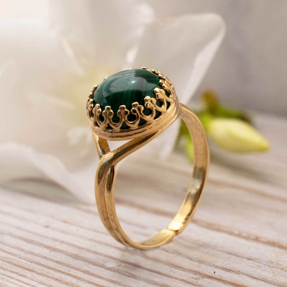 Malachite shop gold ring
