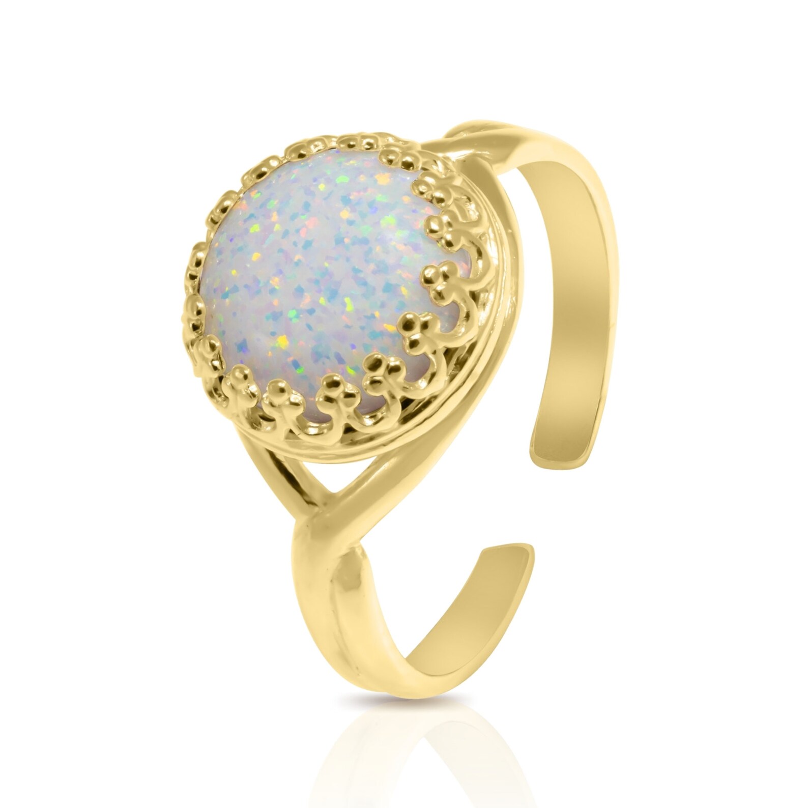 White Opal Ring Silver Opal Ring Opal Jewelry Birthstone Etsy