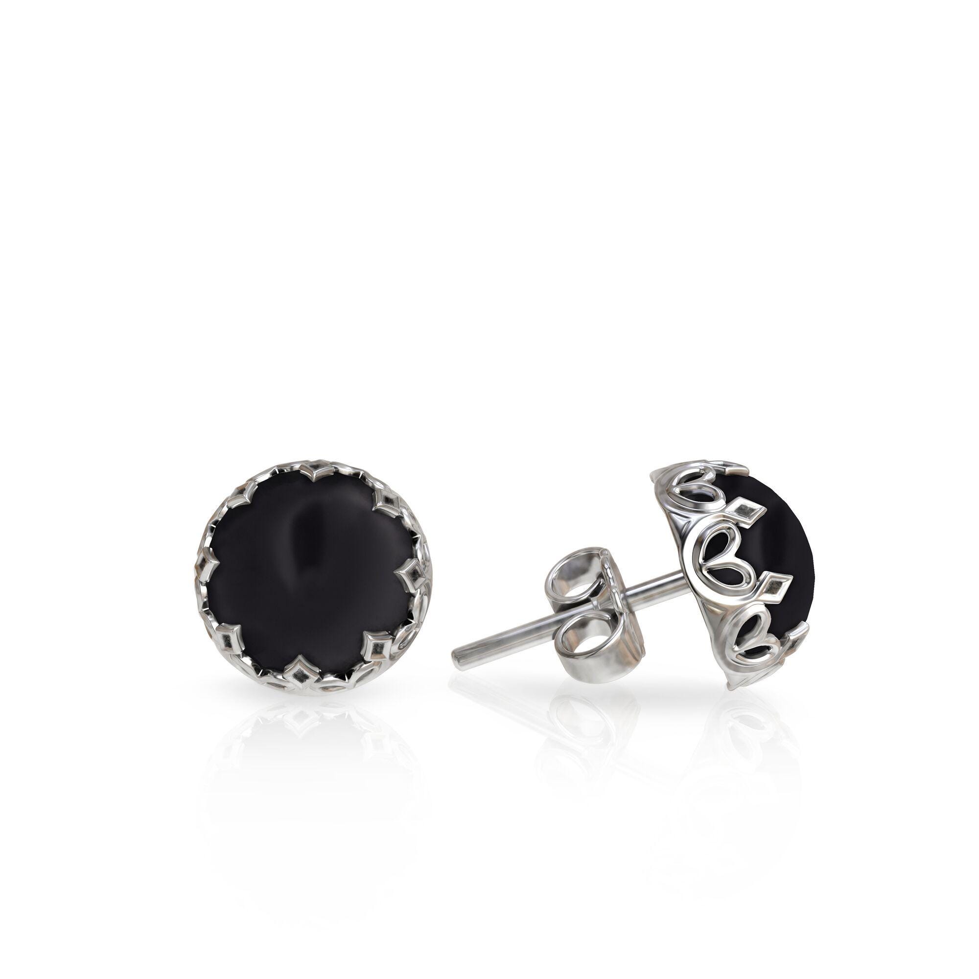 SILVER925 ONYX STUD EARRINGS /シルバー/ピアス Amazon.com: Echmeck Sterling Silver Black Onyx Handmade