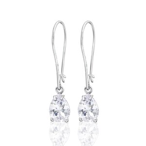 Sparkling CZ earrings in sterling silver teardrop earrings, classic bridal earrings, perfect wedding earrings