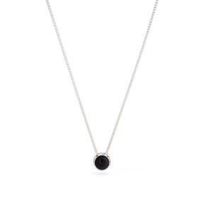 Onyx Pendant Necklace, 925 Sterling Silver, 6mm Round, July Birthstone, Vintage Hearts Style, Handmade, Onyx Jewelry, Fashion Jewelry