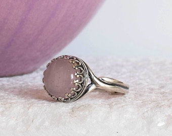 Rose Quartz Ring, 925 Sterling Silver Ring, Gemstone Ring, Birthstone Ring, November Birthstone, Adjustable Ring, Boho Rings, Gift For Women