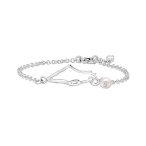 Collier en argent sterling avec pendentif carte d'Israël, accent de perles blanches, bijoux juifs minimalistes, cadeau patrimoine pour elle, collier de voyage