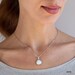 Silver Necklace with White Opal Pendant, 12 Mm Silver opal jewelry Pendant, Dainty Necklace, Opal Necklace, Birthstone Jewelry 