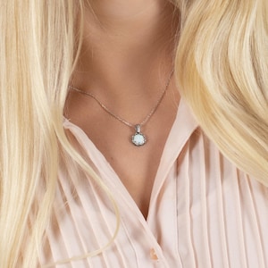 White Opal Silver Necklace, Sterling Silver Opal Necklace, White Opal Silver Pendant, October Birthstone Pendant, Dainty Opal Necklace