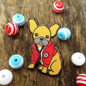 French Revolutionary Bulldog Enamel Pin 28mm