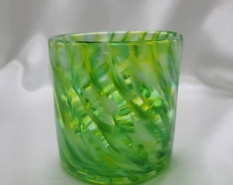Super cute green tumbler hand-blown glass