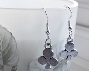 Sterling Silver Earrings. Clover Drop / Dangle Earrings,  Gift for her, Valentines gift, Mother's day gift