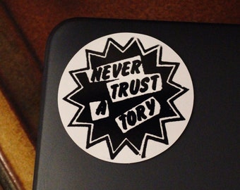 NEVER TRUST A TORY - 50mm Sticker - Mickey Strangeways - Punk Sticker