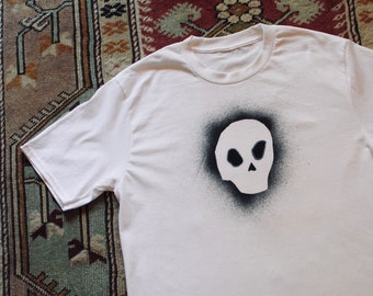 COUNTER-BLACKJACK KRANION 1846 Cotton Tee Shirt - Handmade Skull Tee Shirt - Punk Tee