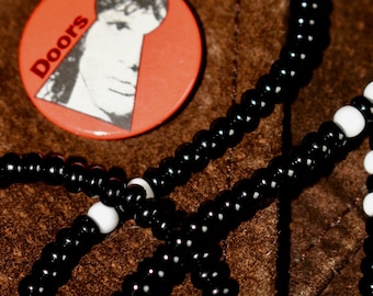 JIM MORRISON - Handmade Seed Bead Necklace - The Doors - Hippie Beads - Rock 'n' Roll - Love Beads - Sixties Necklace