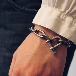 PUÑOS DE CARCEL - Pulsera de cadena de acero quirúrgico - Acero inoxidable - Rock 'n' Roll - Biker - Punk