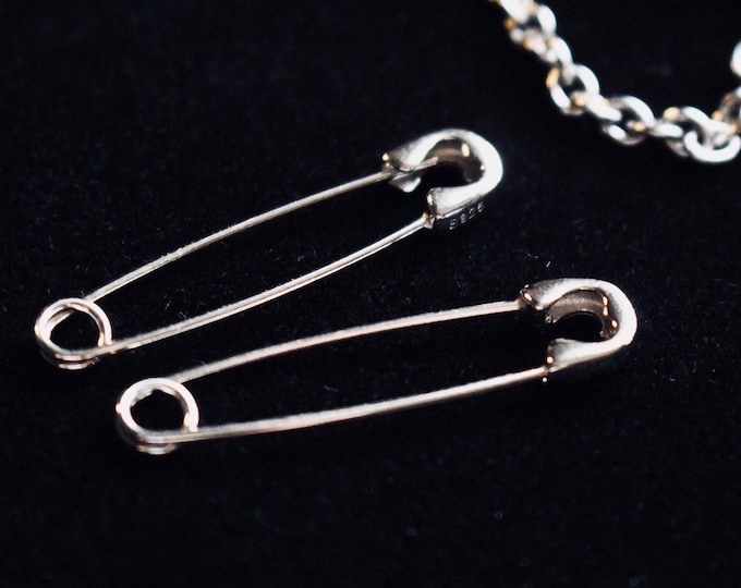 SAFETY PIN EARRINGS - Sterling Silver Safety Pin Earrings - 925 Silver - Punk Earring - Rock n Roll Jewellery