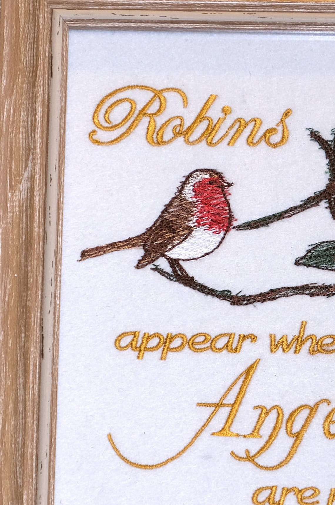 Robins Appear When Angels Are Near Memorial Embroidered Etsy
