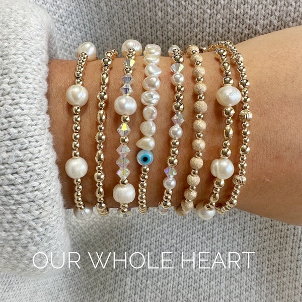 The Gold Coast Collection | Delicate Gold Pearl Bracelet Dainty Pearl Bracelet Gold Beaded Bracelet Gold Pearl Bracelet Simple Gold Jewelry