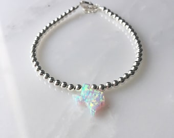 Opal Texas Beaded Bracelet in Sterling Silver or Gold Filled, Texas Bracelet Gold Silver, Texas Jewelry