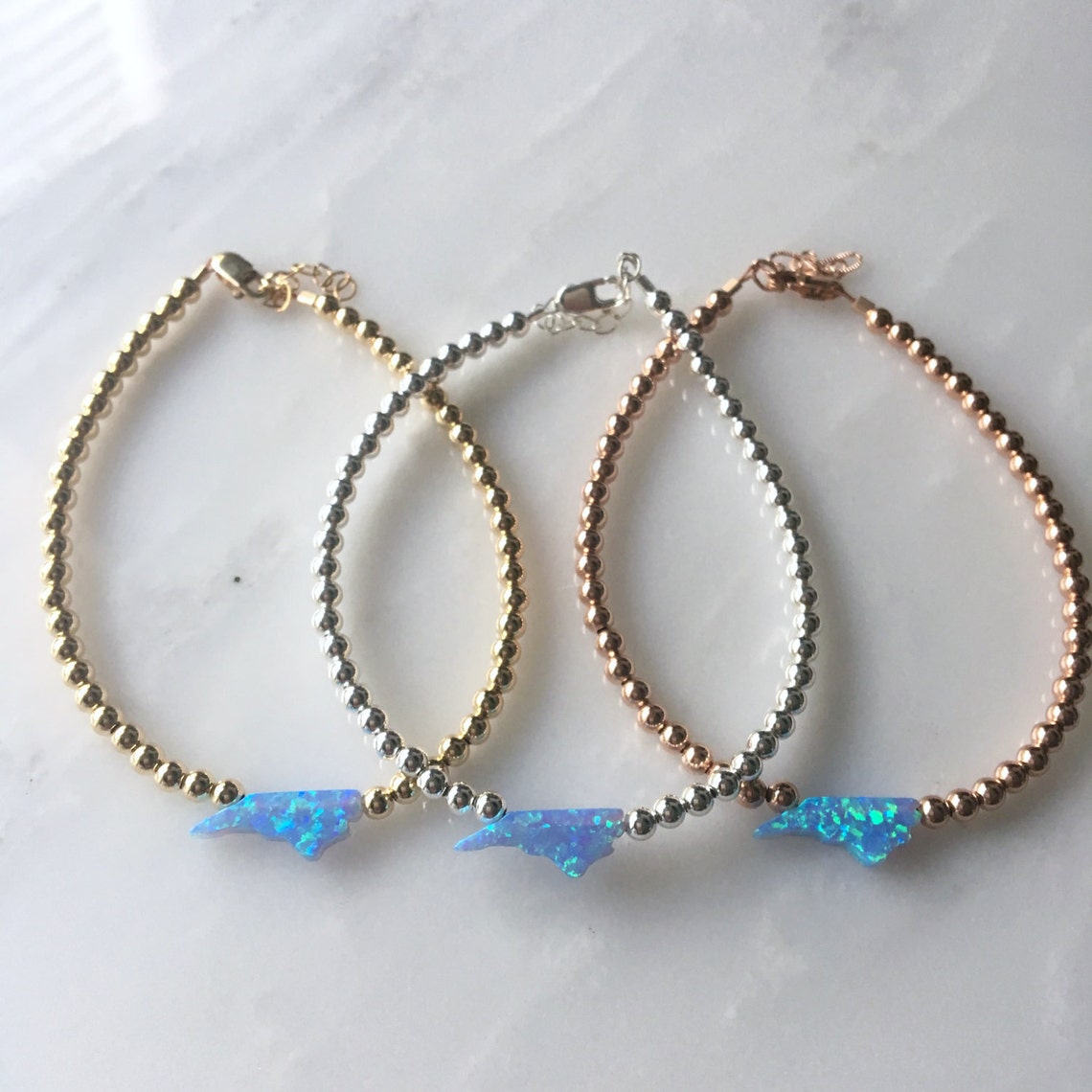 North Carolina Opal Beaded Bracelet North Carolina Bracelet Etsy