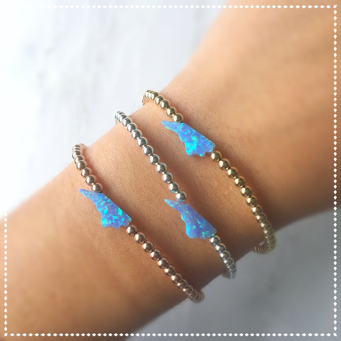 North Carolina Opal Beaded Bracelet North Carolina Bracelet Etsy