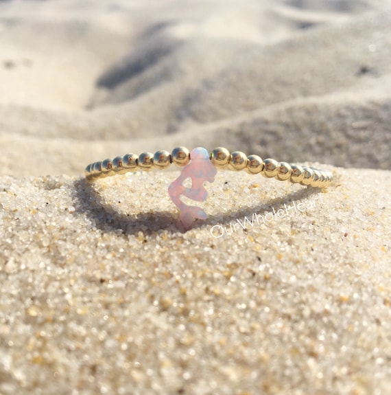 NEW! Mermaid White Opal Beaded Bracelet in Gold Filled Sterling