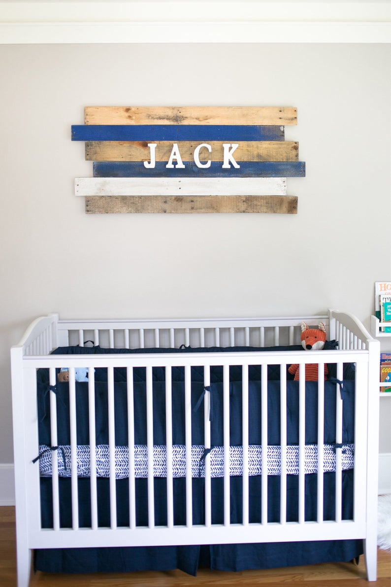 Pallet Wood Name Sign Wood Wall Decor Name Wall Art Nursery Etsy