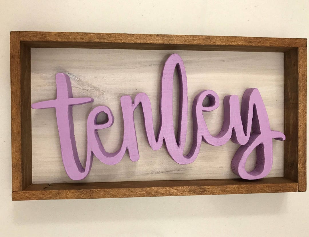 Personalized Wood Name Sign Custom Name Sign Name Box Framed Name Sign ...