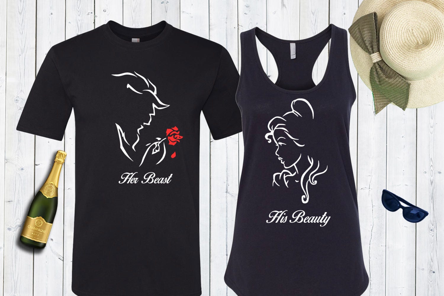 disney couple shirts beauty and beast
