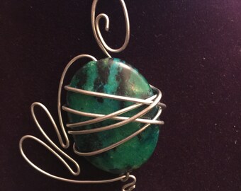 Turquoise Wire wrap pendant