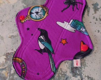 Regular Flow 8 inch. Reusable Cloth Pad. Reusable Menstrual Pad, Sanitary Towel. CSP,  Period Pad, Vegan.  Gift For Her. Witchy pagan print