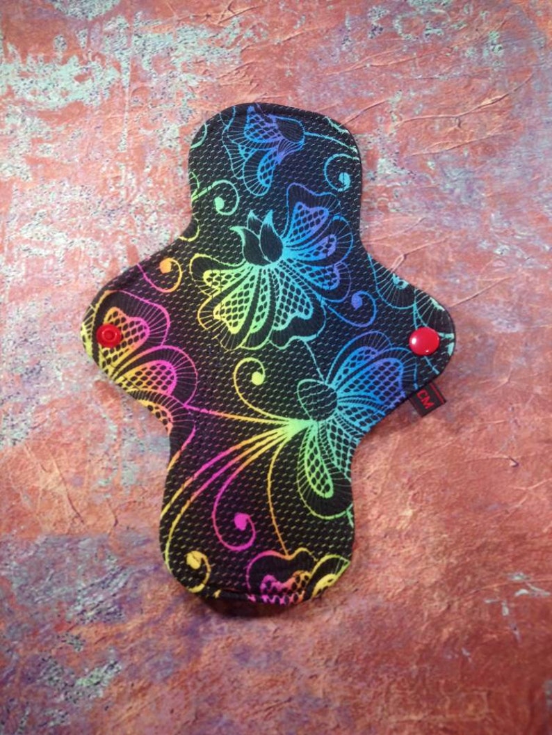 Washable and Reusable Cloth Menstrual Pad Ready Made 9 inch Regular Flow CSP Zorb Cotton Jersey CL Top Zorb3d Windpro Back